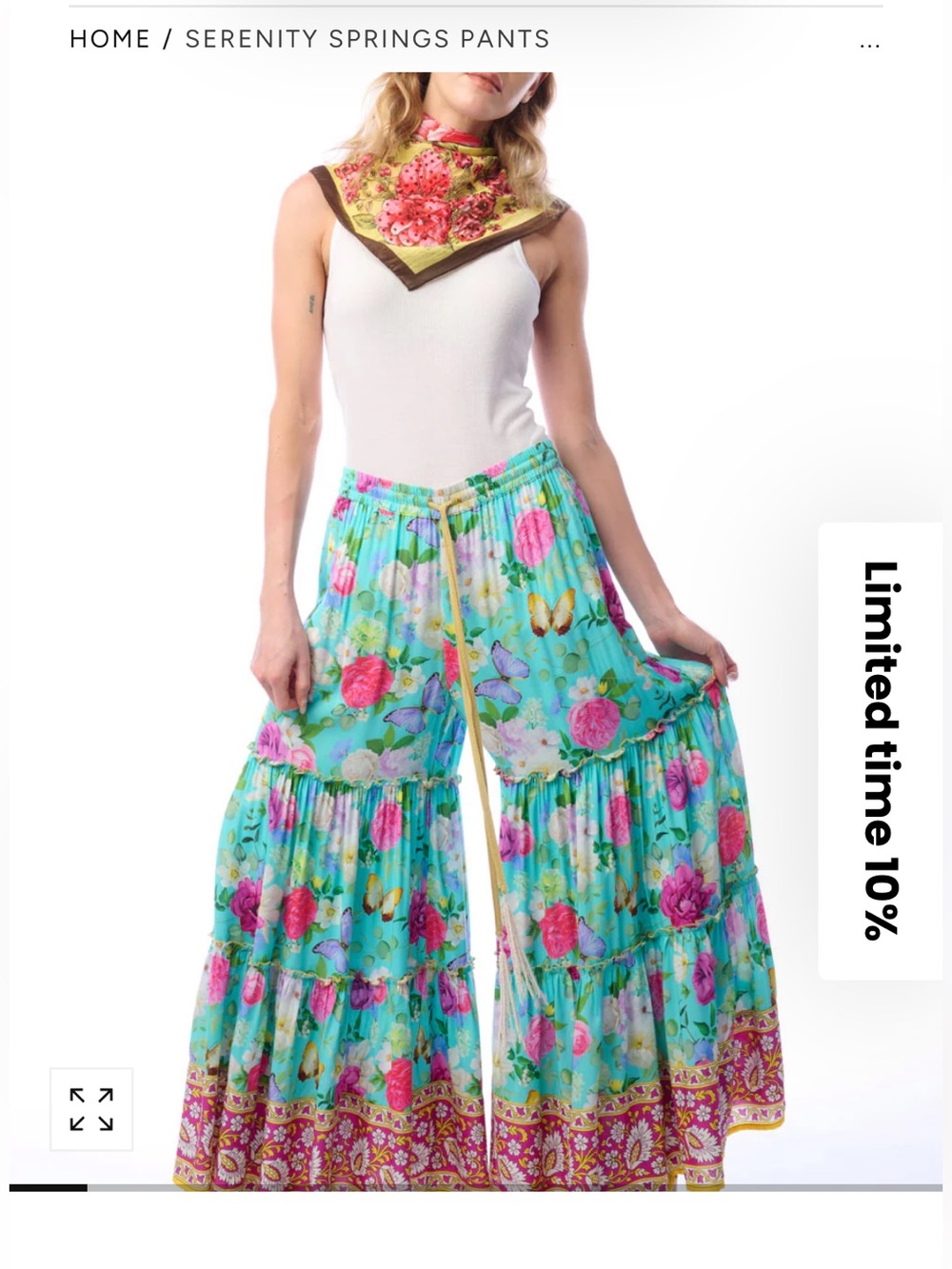 NWOT Aratta Silent Journey Serenity Springs Wide Leg Pants